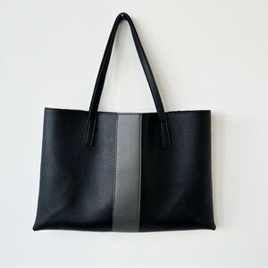 Vince Camuto • Black Pebbled Faux Leather Tote Bag